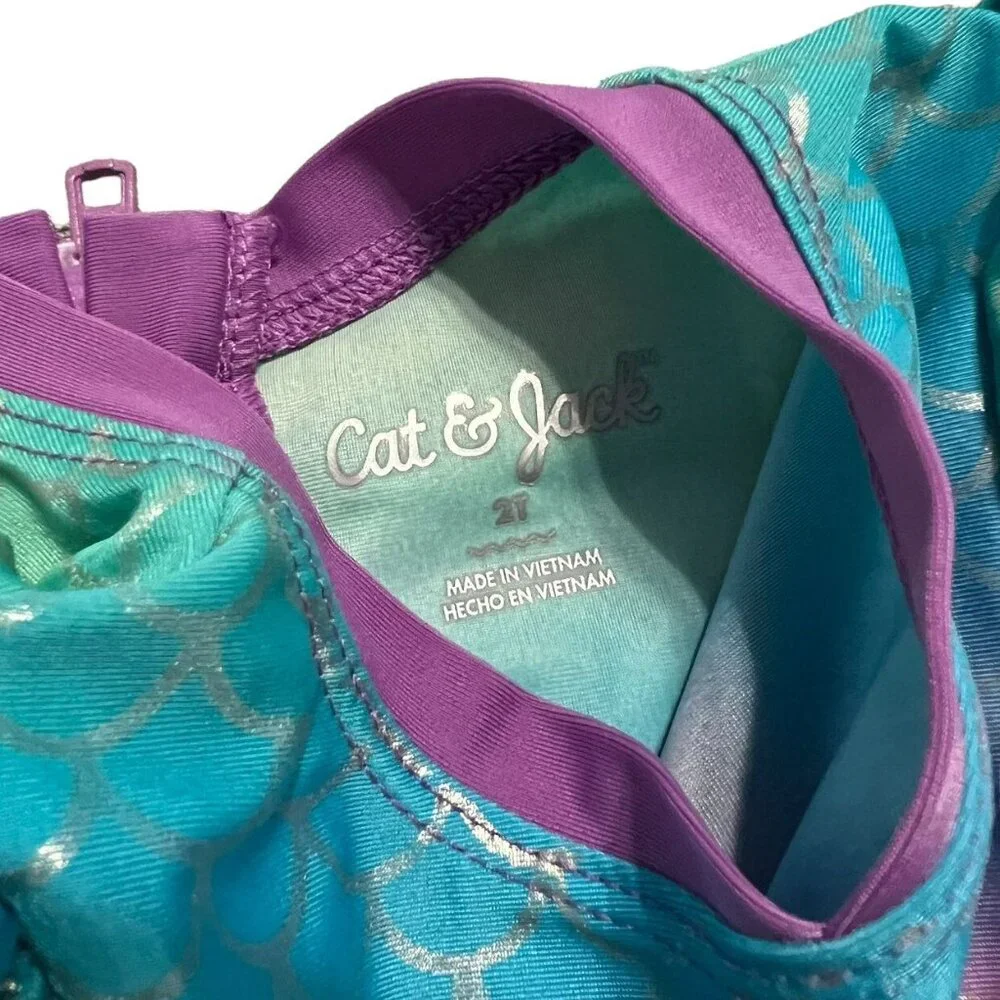 Cat & Jack 2T Mermaid Rashguard Swim Bathing Suit